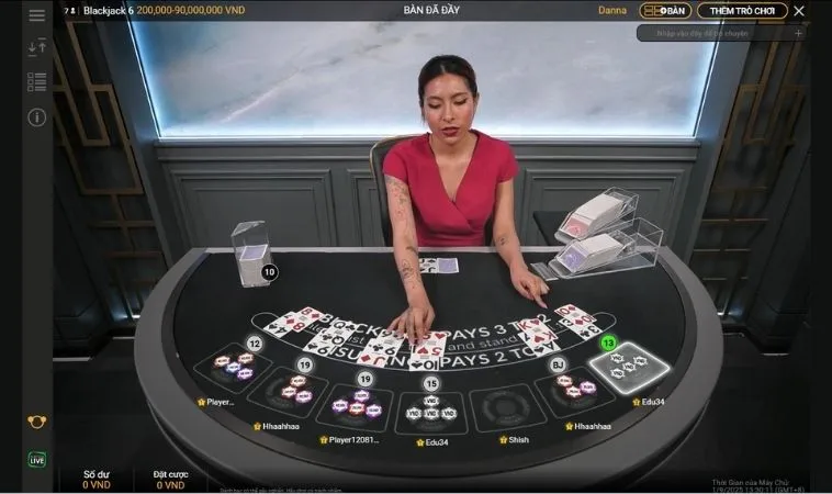 Bàn chơi Blackjack U888